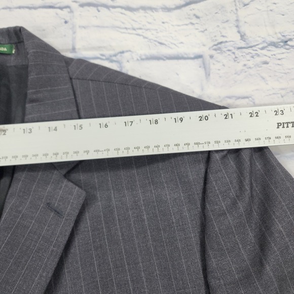 Lauren Ralph Lauren MENS Suit 54 Slacks 46X30 Gray Wool Pinstripe VINTAGE - Picture 9 of 16